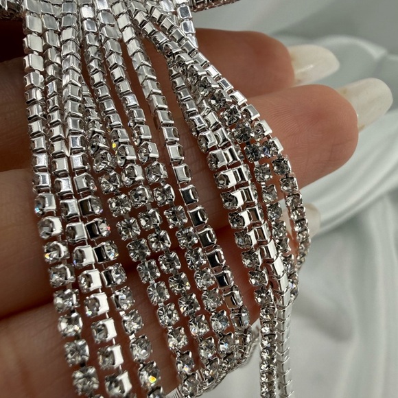 Silver Rhinestone Bow Hair Clip